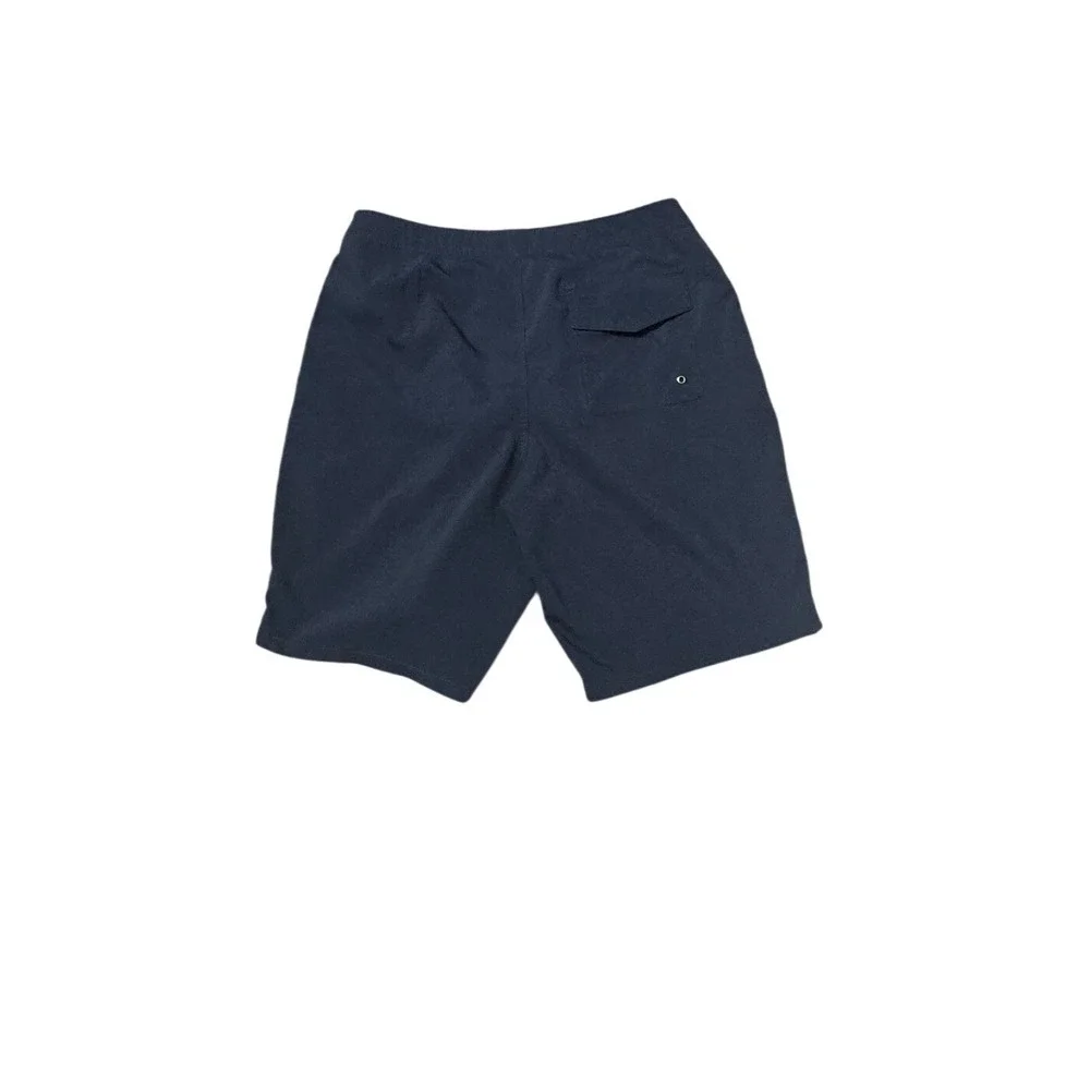 Abercrombie & Fitch Board Shorts Mens 31 Navy Blue Stretch Swim Trunks Logo